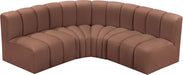 Arc Faux Leather 4pc. Sectional Cognac - 101Cognac-S4B - Vega Furniture