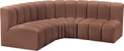 Arc Faux Leather 4pc. Sectional Cognac - 101Cognac-S4B - Vega Furniture