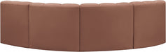 Arc Faux Leather 4pc. Sectional Cognac - 101Cognac-S4B - Vega Furniture