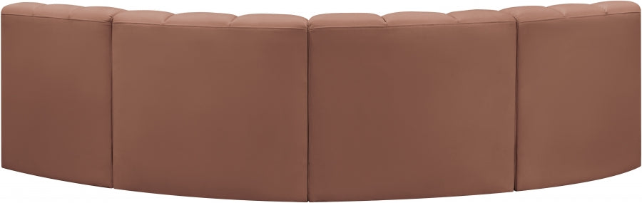 Arc Faux Leather 4pc. Sectional Cognac - 101Cognac-S4B - Vega Furniture