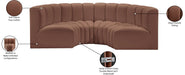 Arc Faux Leather 4pc. Sectional Cognac - 101Cognac-S4C - Vega Furniture