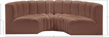 Arc Faux Leather 4pc. Sectional Cognac - 101Cognac-S4C - Vega Furniture