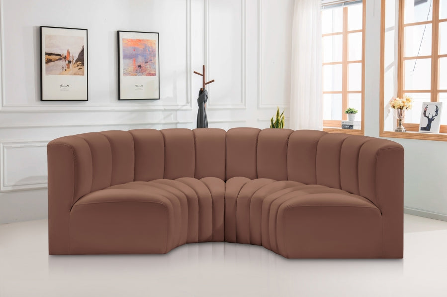 Arc Faux Leather 4pc. Sectional Cognac - 101Cognac-S4C - Vega Furniture