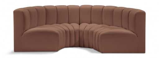 Arc Faux Leather 4pc. Sectional Cognac - 101Cognac-S4C - Vega Furniture