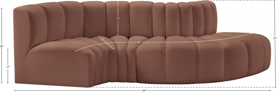 Arc Faux Leather 4pc. Sectional Cognac - 101Cognac-S4D - Vega Furniture