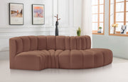 Arc Faux Leather 4pc. Sectional Cognac - 101Cognac-S4D - Vega Furniture