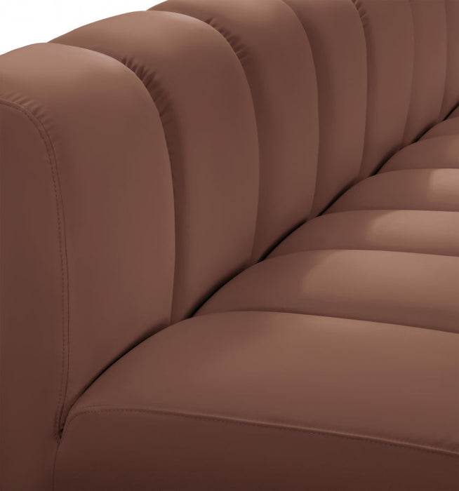 Arc Faux Leather 4pc. Sectional Cognac - 101Cognac-S4D - Vega Furniture