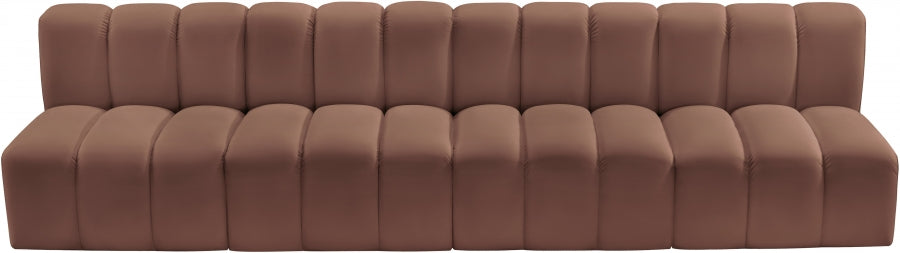 Arc Faux Leather 4pc. Sectional Cognac - 101Cognac-S4E - Vega Furniture