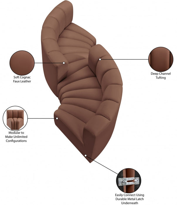 Arc Faux Leather 4pc. Sectional Cognac - 101Cognac-S4F - Vega Furniture