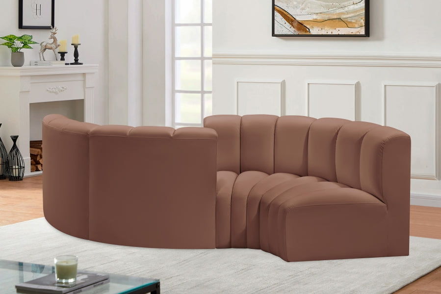 Arc Faux Leather 4pc. Sectional Cognac - 101Cognac-S4F - Vega Furniture