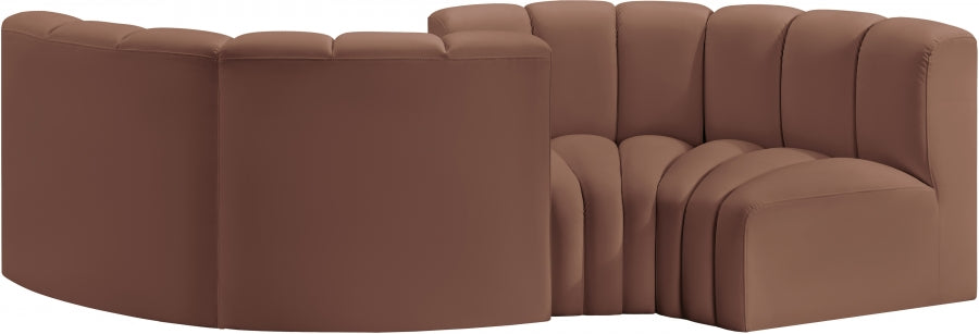 Arc Faux Leather 4pc. Sectional Cognac - 101Cognac-S4F - Vega Furniture