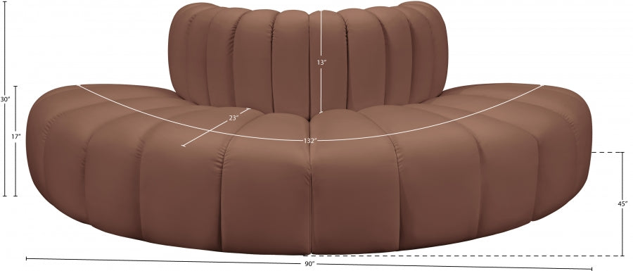 Arc Faux Leather 4pc. Sectional Cognac - 101Cognac-S4G - Vega Furniture