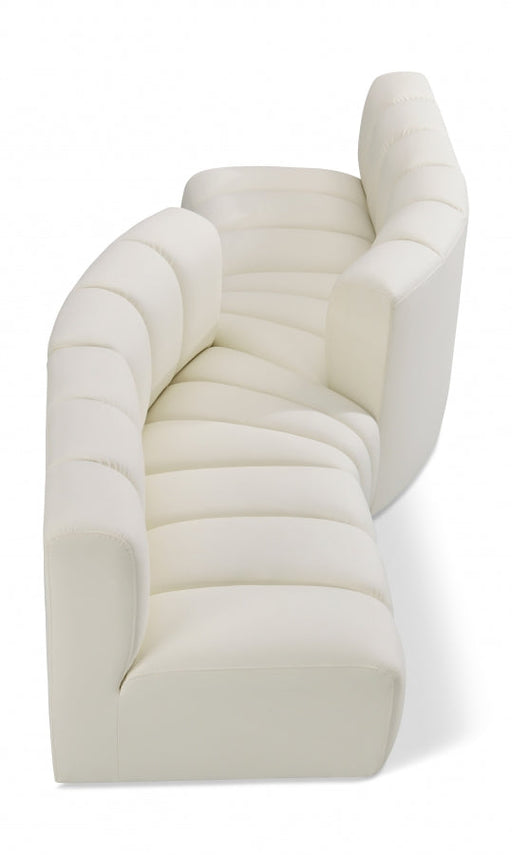 Arc Faux Leather 4pc. Sectional Cream - 101Cream-S4A - Vega Furniture