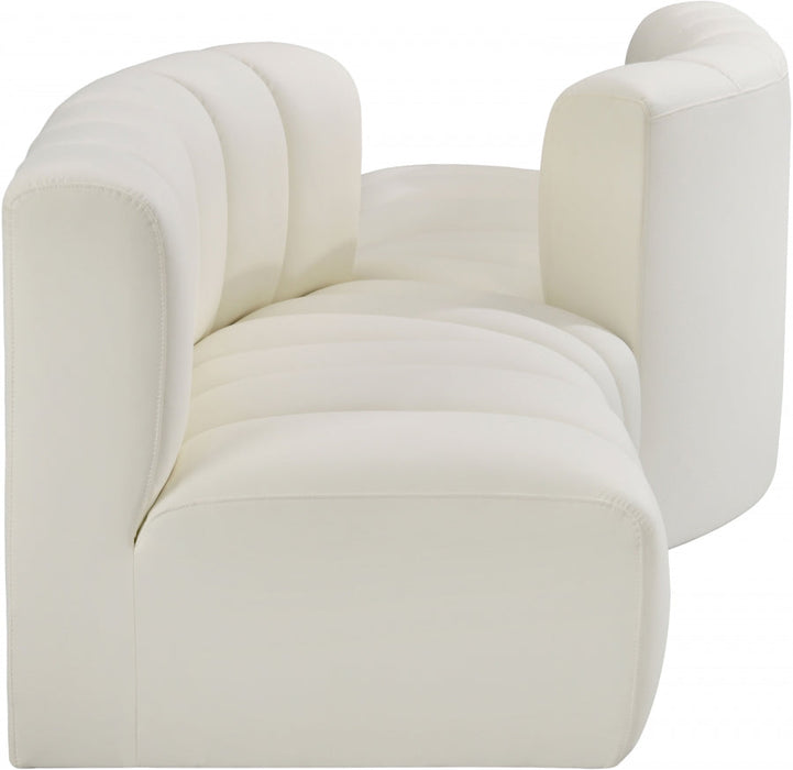 Arc Faux Leather 4pc. Sectional Cream - 101Cream-S4A - Vega Furniture