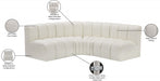 Arc Faux Leather 4pc. Sectional Cream - 101Cream-S4B - Vega Furniture