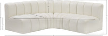 Arc Faux Leather 4pc. Sectional Cream - 101Cream-S4B - Vega Furniture