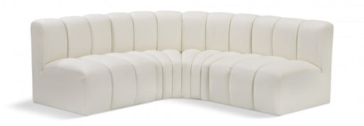 Arc Faux Leather 4pc. Sectional Cream - 101Cream-S4B - Vega Furniture