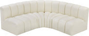 Arc Faux Leather 4pc. Sectional Cream - 101Cream-S4B - Vega Furniture