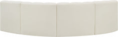 Arc Faux Leather 4pc. Sectional Cream - 101Cream-S4B - Vega Furniture