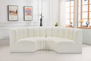 Arc Faux Leather 4pc. Sectional Cream - 101Cream-S4C - Vega Furniture
