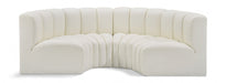 Arc Faux Leather 4pc. Sectional Cream - 101Cream-S4C - Vega Furniture