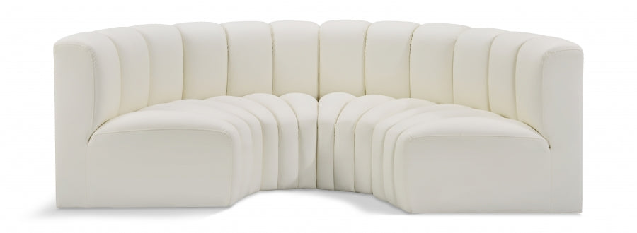 Arc Faux Leather 4pc. Sectional Cream - 101Cream-S4C - Vega Furniture