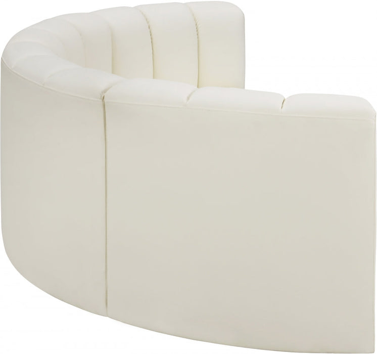 Arc Faux Leather 4pc. Sectional Cream - 101Cream-S4C - Vega Furniture