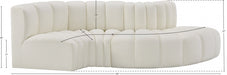 Arc Faux Leather 4pc. Sectional Cream - 101Cream-S4D - Vega Furniture