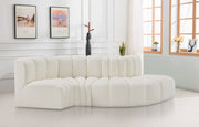 Arc Faux Leather 4pc. Sectional Cream - 101Cream-S4D - Vega Furniture