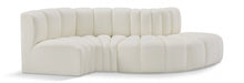 Arc Faux Leather 4pc. Sectional Cream - 101Cream-S4D - Vega Furniture