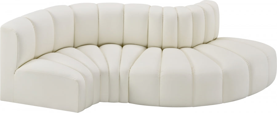 Arc Faux Leather 4pc. Sectional Cream - 101Cream-S4D - Vega Furniture