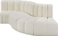 Arc Faux Leather 4pc. Sectional Cream - 101Cream-S4D - Vega Furniture