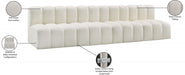 Arc Faux Leather 4pc. Sectional Cream - 101Cream-S4E - Vega Furniture