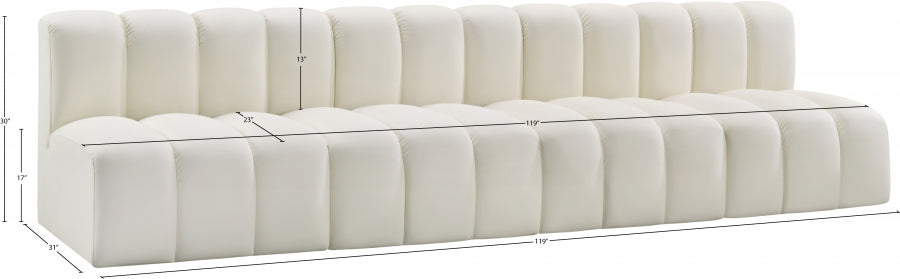 Arc Faux Leather 4pc. Sectional Cream - 101Cream-S4E - Vega Furniture