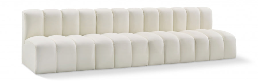 Arc Faux Leather 4pc. Sectional Cream - 101Cream-S4E - Vega Furniture