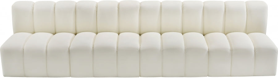 Arc Faux Leather 4pc. Sectional Cream - 101Cream-S4E - Vega Furniture