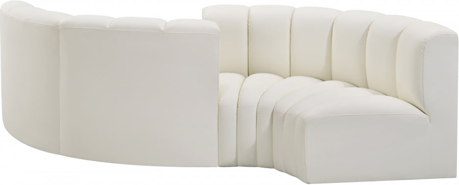 Arc Faux Leather 4pc. Sectional Cream - 101Cream-S4F - Vega Furniture