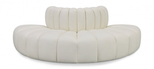 Arc Faux Leather 4pc. Sectional Cream - 101Cream-S4G - Vega Furniture