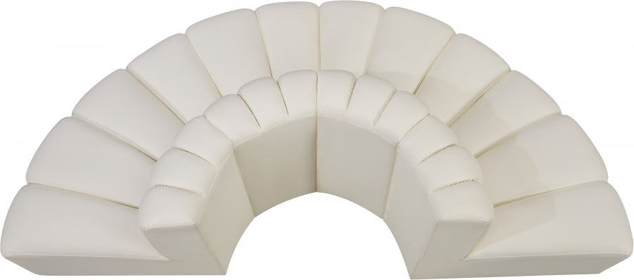 Arc Faux Leather 4pc. Sectional Cream - 101Cream-S4G - Vega Furniture