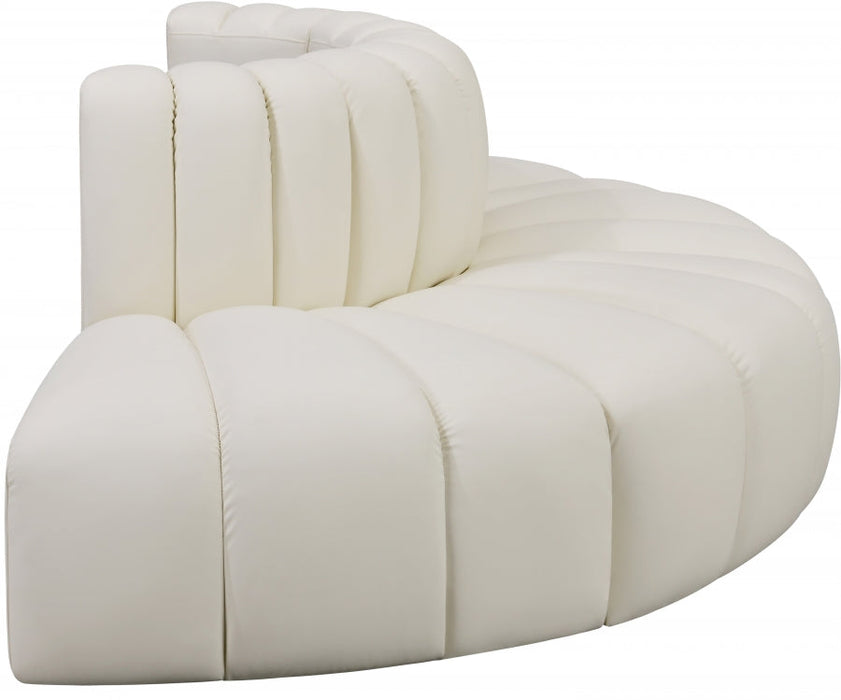 Arc Faux Leather 4pc. Sectional Cream - 101Cream-S4G - Vega Furniture