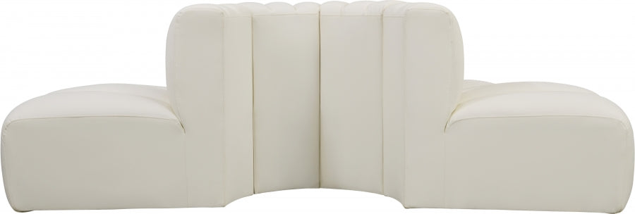 Arc Faux Leather 4pc. Sectional Cream - 101Cream-S4G - Vega Furniture