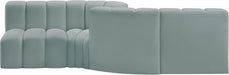 Arc Faux Leather 4pc. Sectional Mint - 101Mint-S4A - Vega Furniture