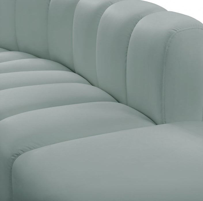 Arc Faux Leather 4pc. Sectional Mint - 101Mint-S4A - Vega Furniture