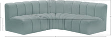 Arc Faux Leather 4pc. Sectional Mint - 101Mint-S4B - Vega Furniture