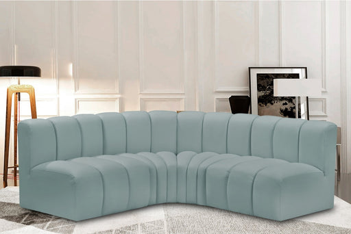 Arc Faux Leather 4pc. Sectional Mint - 101Mint-S4B - Vega Furniture