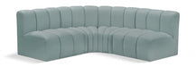 Arc Faux Leather 4pc. Sectional Mint - 101Mint-S4B - Vega Furniture