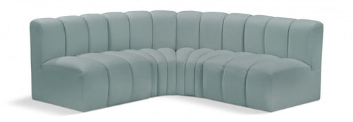 Arc Faux Leather 4pc. Sectional Mint - 101Mint-S4B - Vega Furniture