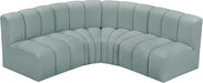 Arc Faux Leather 4pc. Sectional Mint - 101Mint-S4B - Vega Furniture