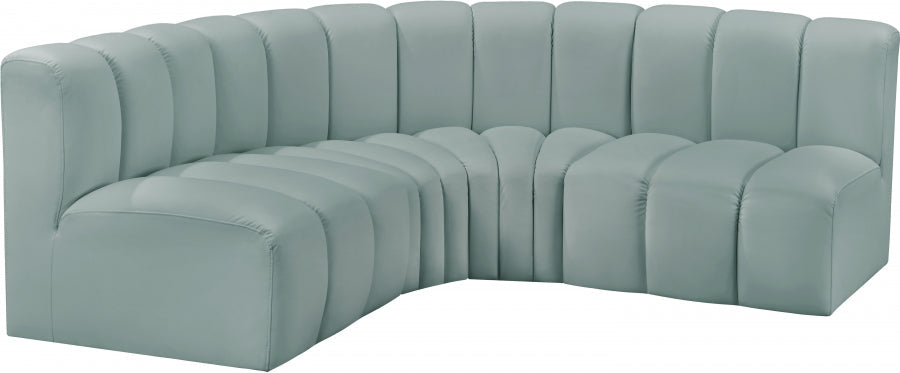 Arc Faux Leather 4pc. Sectional Mint - 101Mint-S4B - Vega Furniture