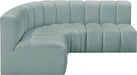 Arc Faux Leather 4pc. Sectional Mint - 101Mint-S4B - Vega Furniture